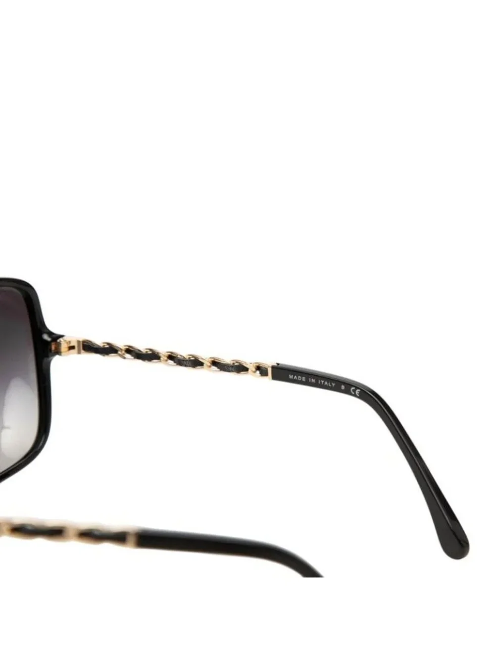 Chanel CC Logo Sunglasses Eyewear Black Gold Acetate Plating